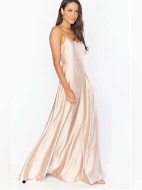 Show Me Your MuMu Faith Maxi Dress Satin Slip Maxi Dress in Luxe Sateen